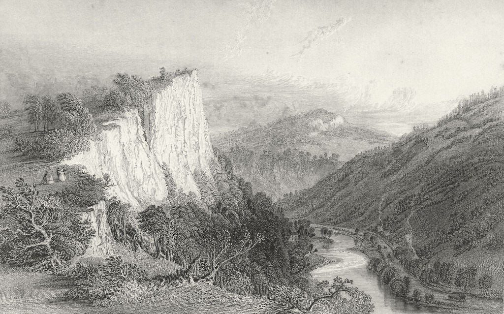 DERBYS. High Tor, Matlock, Derbyshire. Allom 1836 old antique print picture